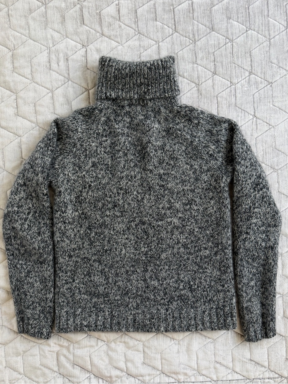 Ann Taylor Petite 100% Cashmere Turtleneck Heather Gray XS